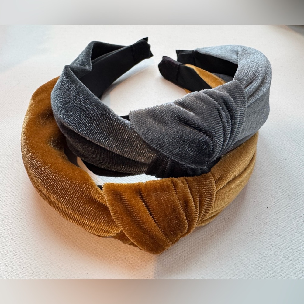 Brand new set of two velvet headbands classic elevated $50